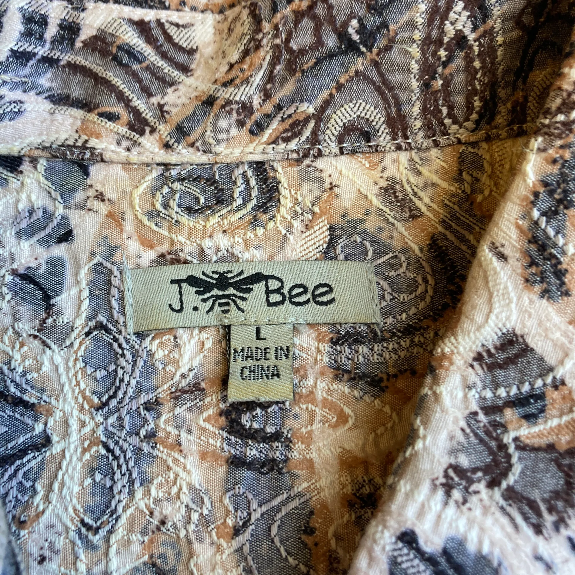 J. Bee Vintage Abstract Print Button Up Shirt Jacket Size L - Image 2