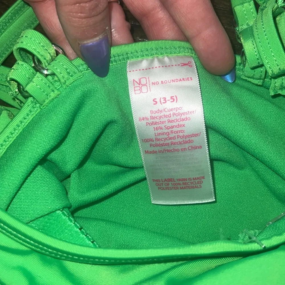NWOT No Boundaries Juniors Multi Strap One Piece - Magic Lime - Image 3