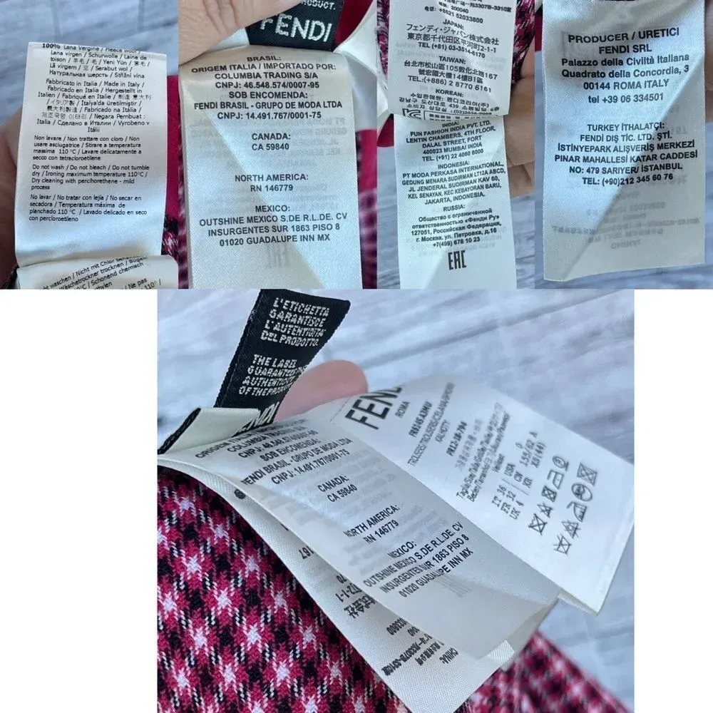 FENDI
Houndstooth Virgin Wool Pants In jelly size 36/4 - Image 16