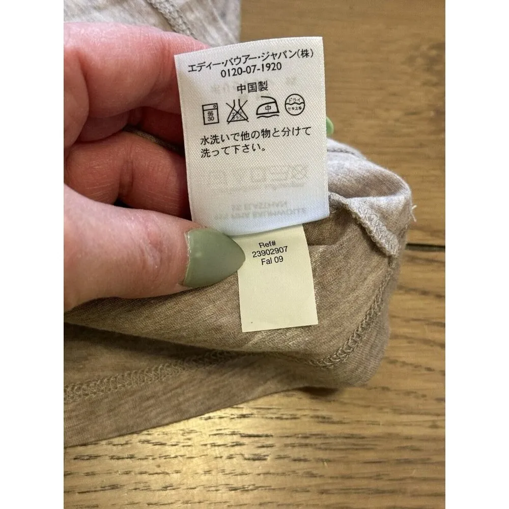 Eddie Bauer Shirt Women Medium Beige Long Sleeve V-Neck Cotton Blend Lightweight - Image 9