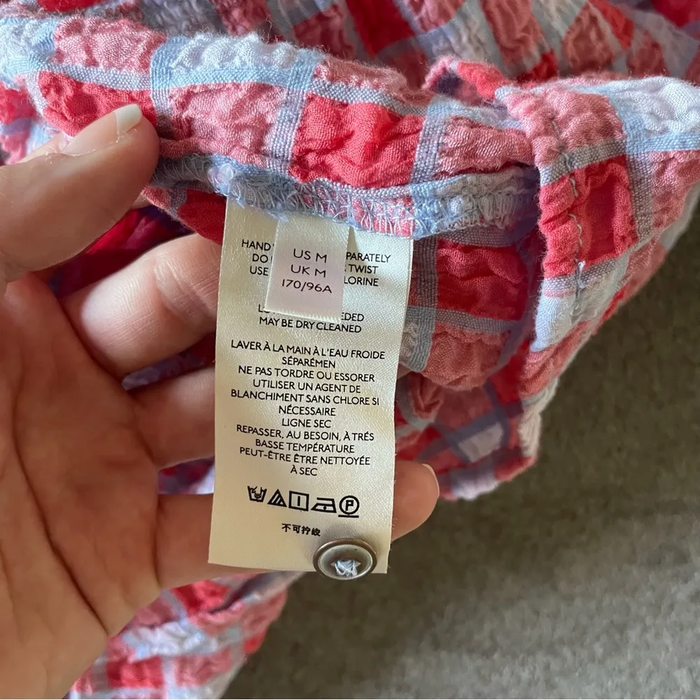 Pilcro and The Letterpress by Anthropologie Plaid Boho Tiered Blouse Medium - Image 9