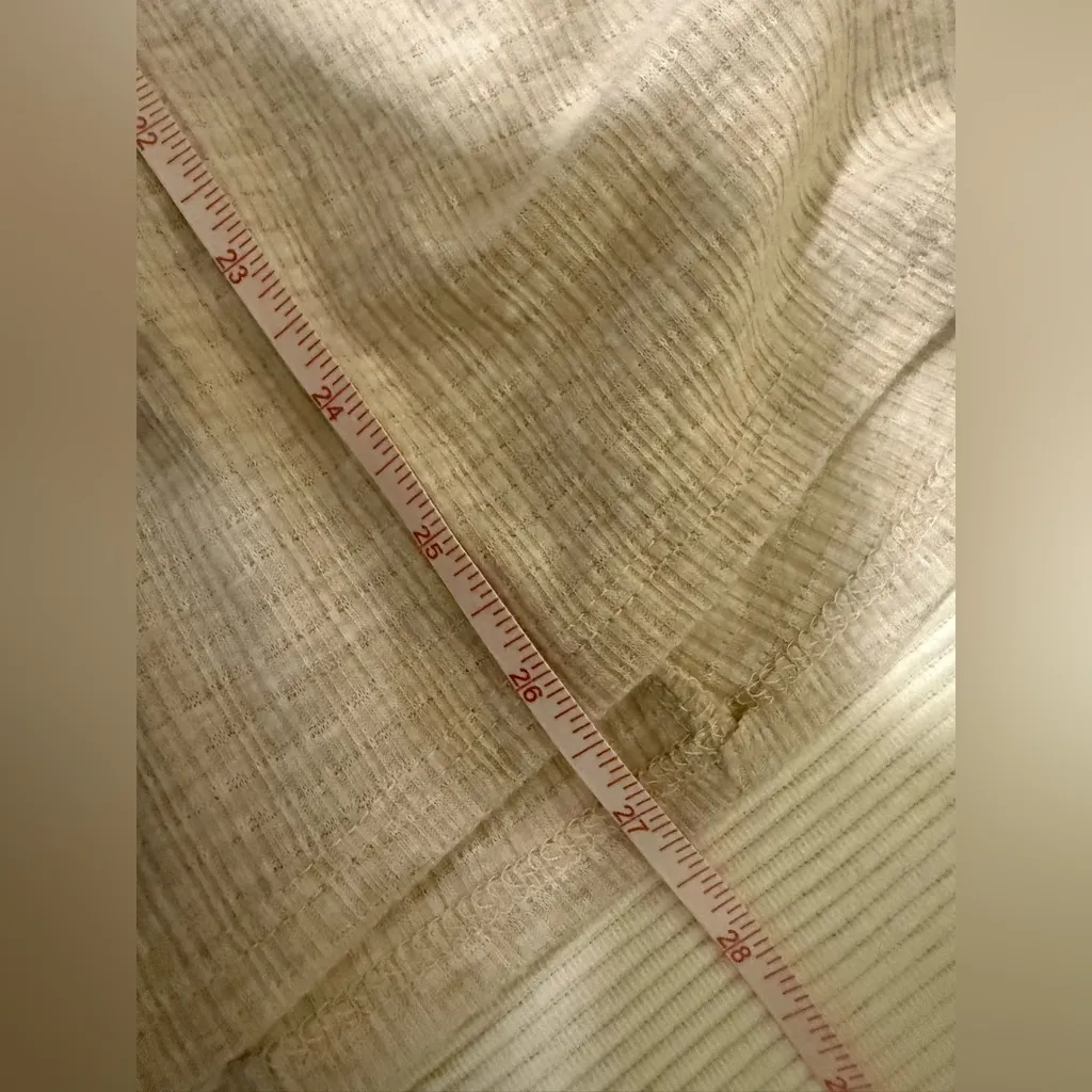 A Beautiful Soul Ruffle Babydoll Top 1X Taupe Knit Tiered Boho Cozy Long Sleeve - Image 4