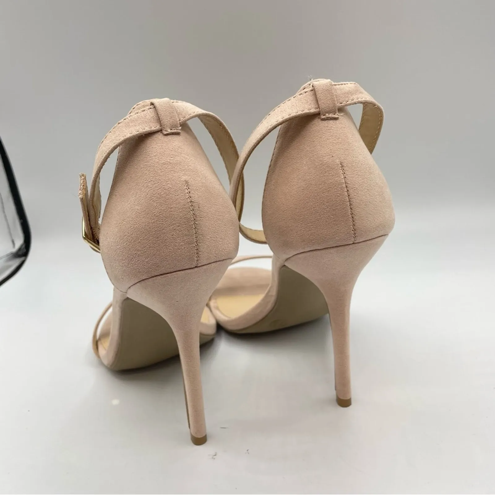 Lulus Pink Faux Suede Minimalist Heels Sandals Womens 7.5 - Image 7