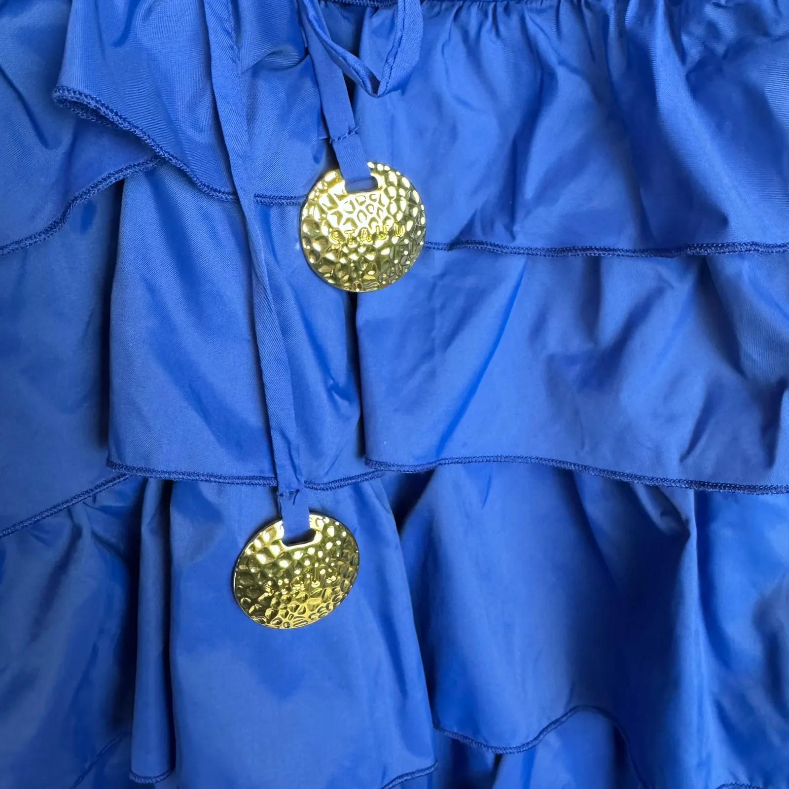 STAUD Rylie Royal Blue Lapis Ruffle Layered Tiered Dress Size XL NWT - Image 7