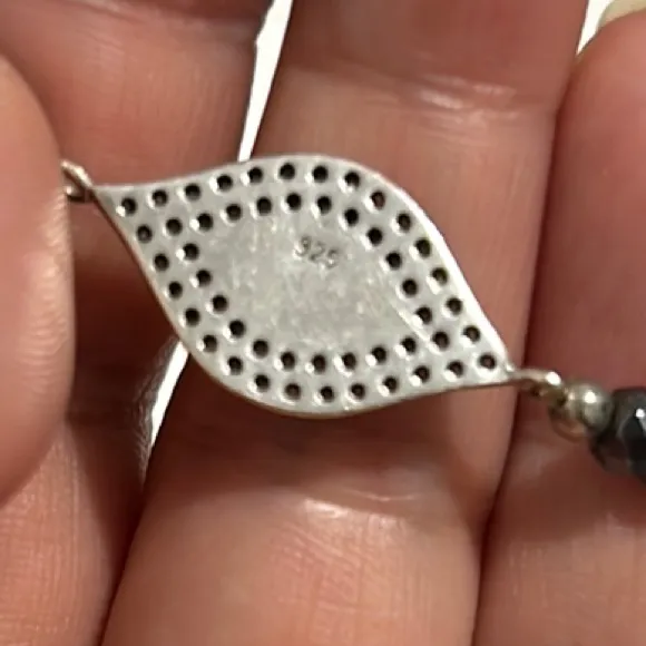 3 Silver and Black Beaded Bracelet Set - Image 2