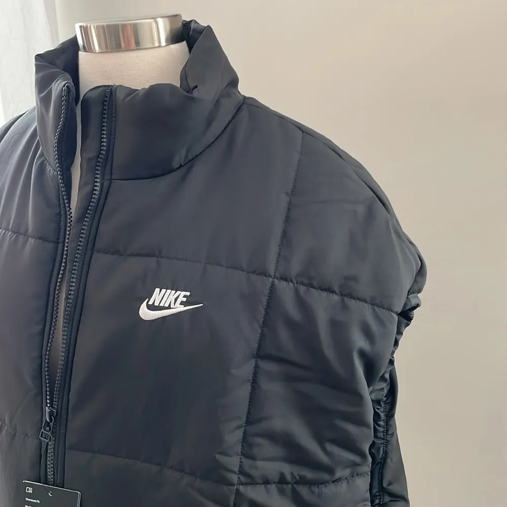 Sportswear Black Puffer Vest Therma-Fit Oversized FB7679-010 Women's M - Image 4