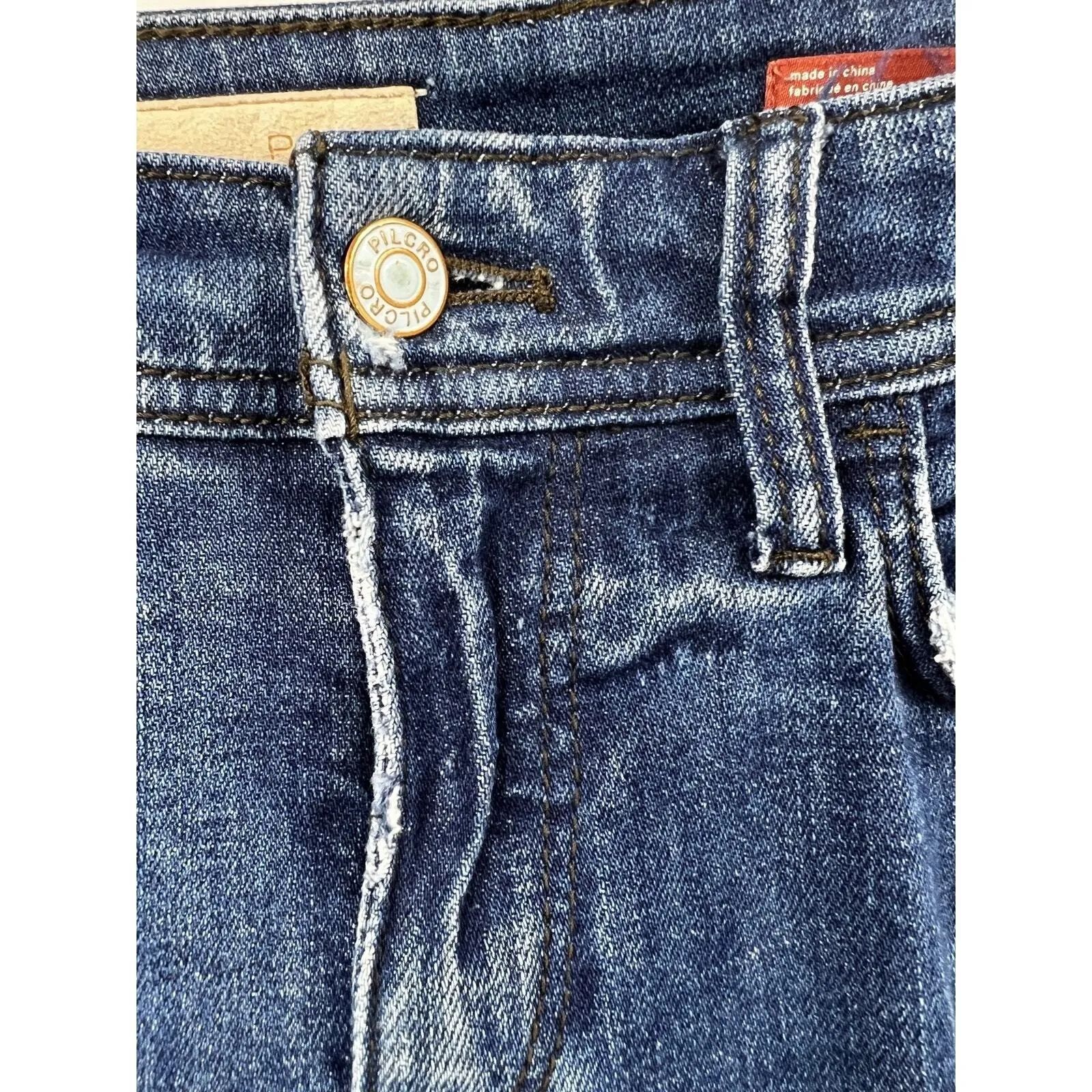 Anthropologie Pilcro‎ The Slim Boyfriend Embroidered Side-Stripe Jeans Size 26P - Image 6