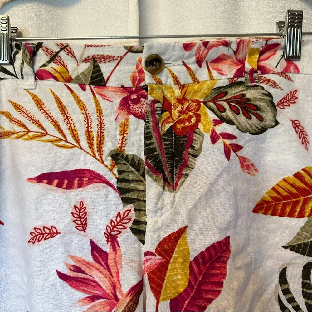 Old Navy Shorts Womens 18 Multicolor Floral Linen Blend Everyday Short Preppy - Image 2