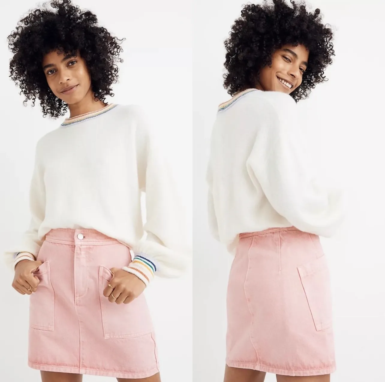 Madewell Pink Denim Mini Skirt - Image 2