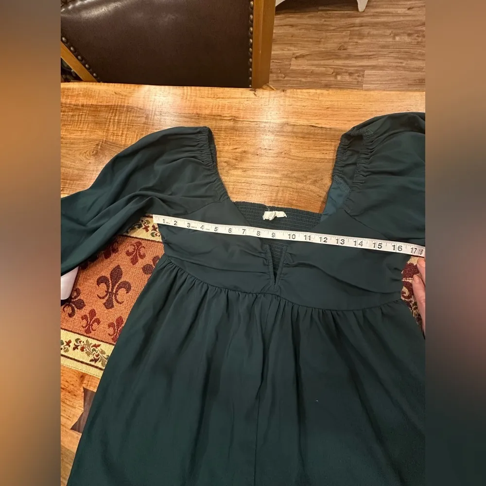 EUC ENTRÓ ANTHROPOLOGY HUNTER GREEN JUMPER/ mini DRESS LONG SLEEVE - Image 11