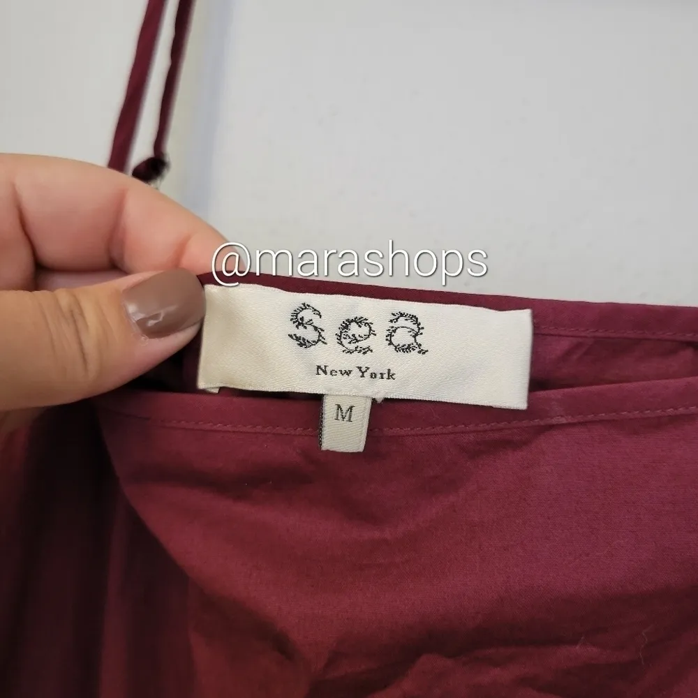 Sea New York Mena Merlot tiered midi dress Red Size M - Image 4