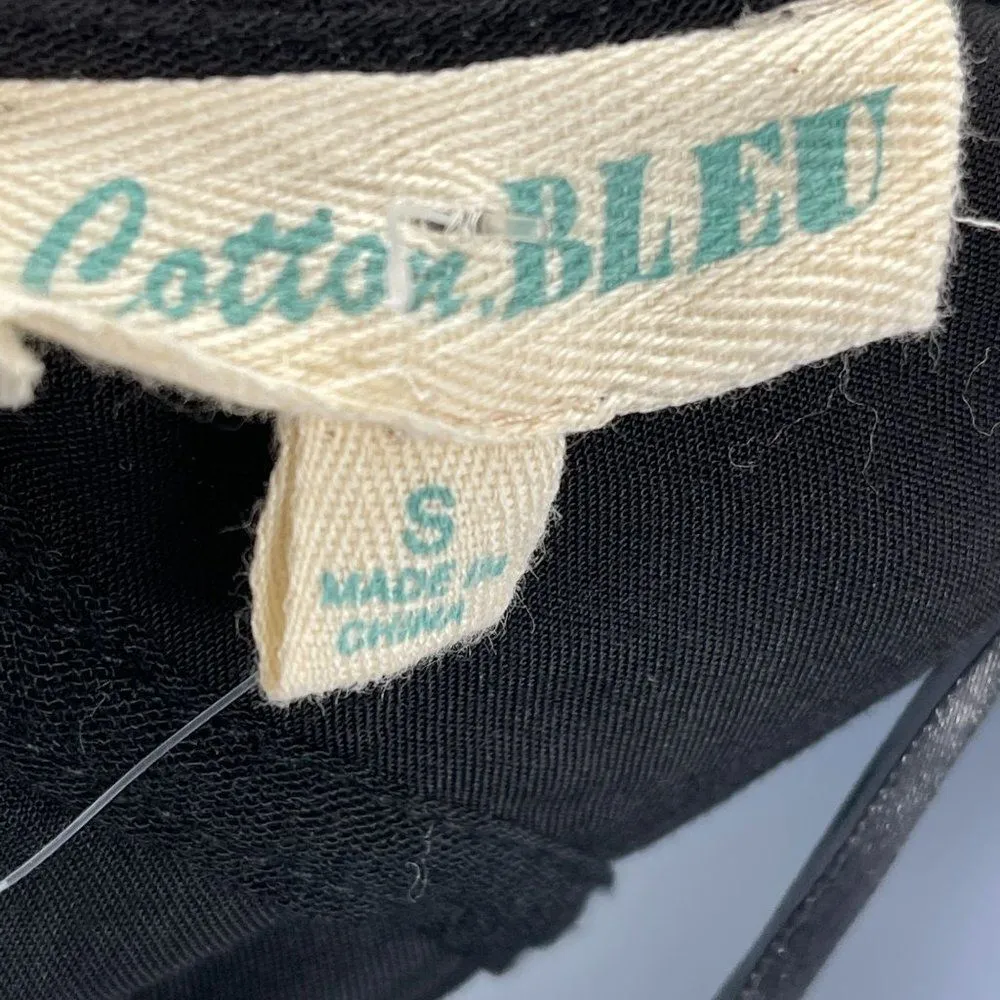 Cotton Bleu Floral Embroidered Gauze Fabric Tunic Dress Small - Image 6