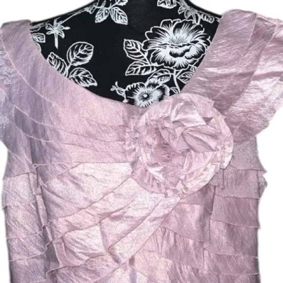 London Times Sleeveless Scoop Neck Ruffle Sheath Dress - Image 6