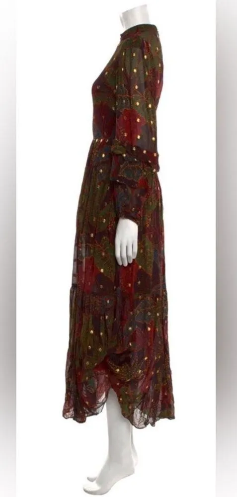 Farm Rio Black Rainforest Maxi Floral Tropical Bohemian Dress Size XS NEW - Image 6