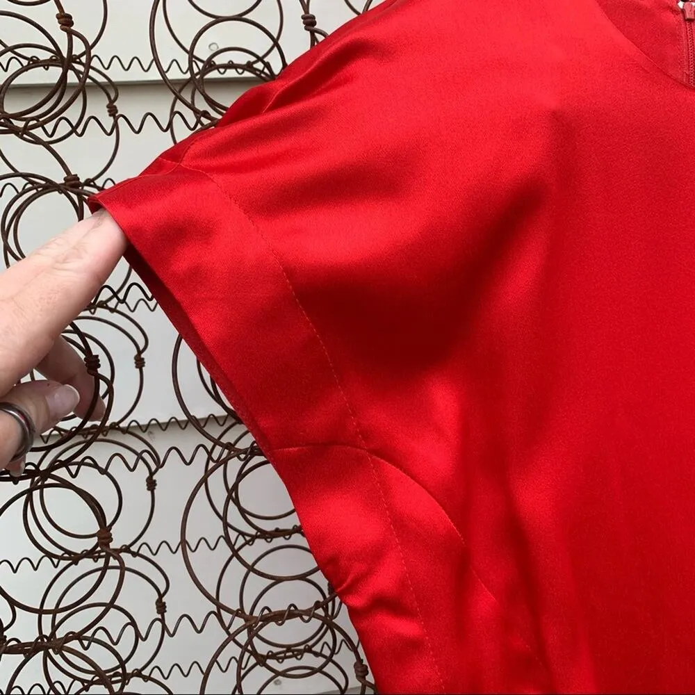 Vintage 80s Red All That Jazz wiggle dress belted ruched hips Size 7 - Image 5