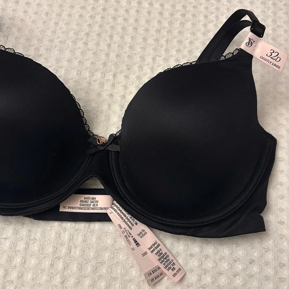 NEW! $50 VICTORIA’S SECRET 32D Lightly Lined Demi Bra BLACK Padded Underwire - Image 2