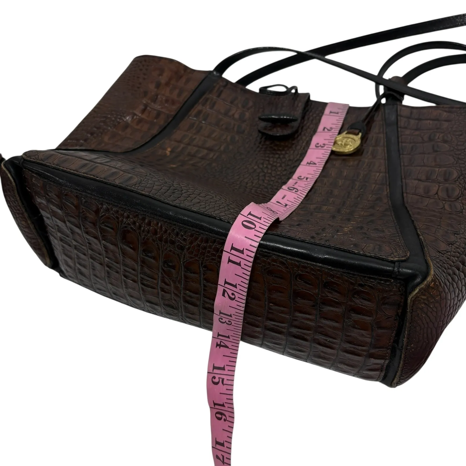 Brahmin Croc Embossed Leather Tote Bag with Matching Wallet - Image 11