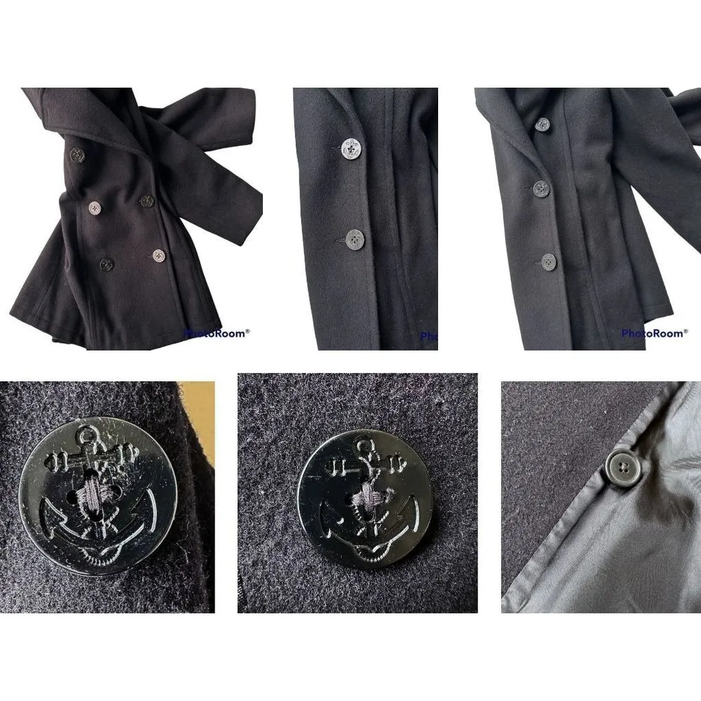 Vintage 80's Jones New York Peacoat Medium? JNY 100% Wool Navy Nautical … - Image 5