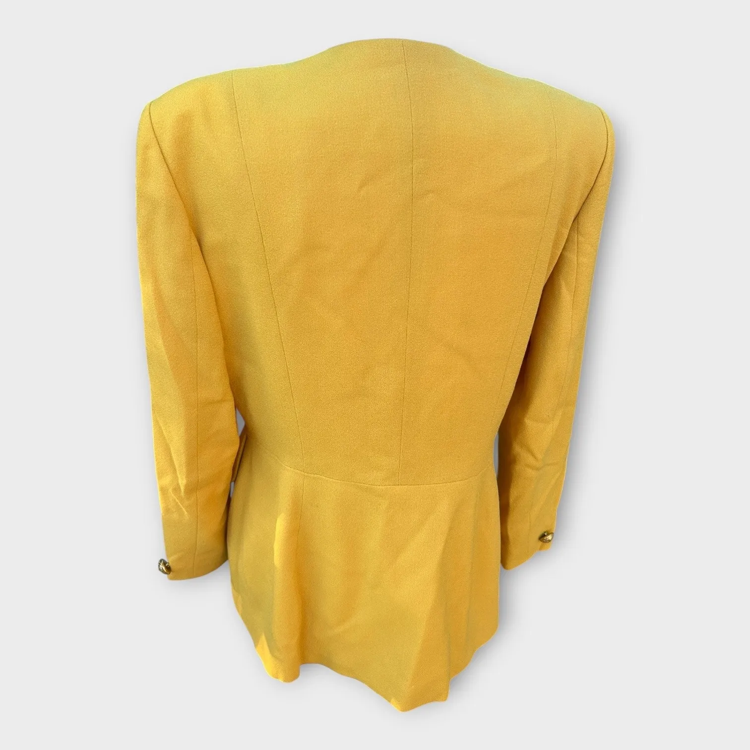 Vintage Lillie Rubin Blazer Mustard Yellow with Gold Buttons size 14 Chic Classy - Image 3