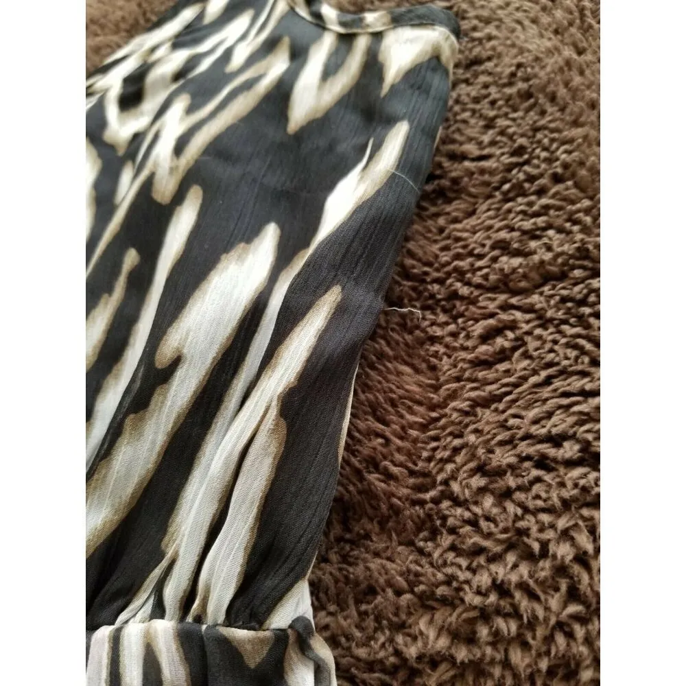 Jack by BBDakota Sleeveless Scoop Neck Pleated Skirt Animal Print Dress Sz (0) - Image 12