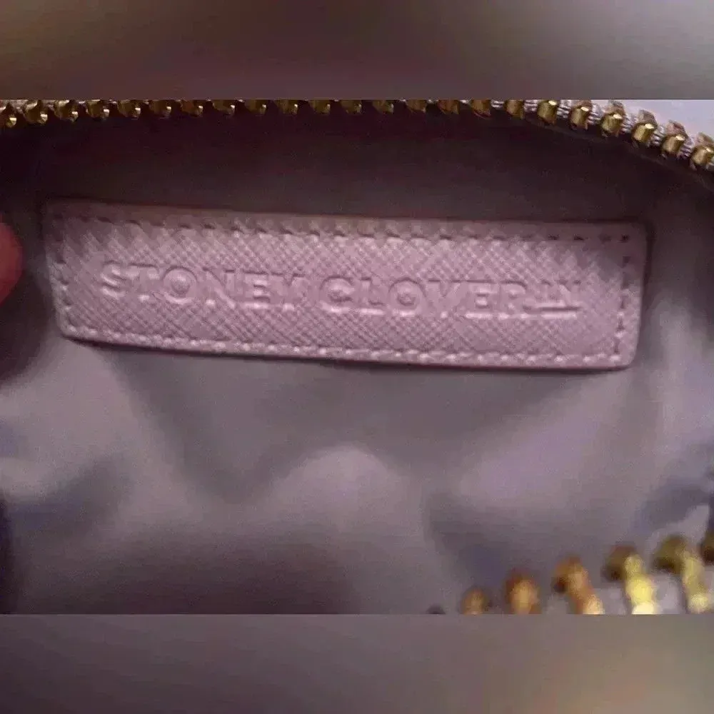 NWT Stoney Clover Lane Purple Velvet Ruffle Galaxy Mini Pouch Heart Patch - Image 5