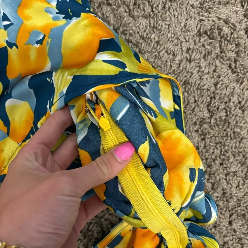 Lulu’s Vacay Ways Teal Floral Satin One-Shoulder Cutout Midi Dress - Image 7