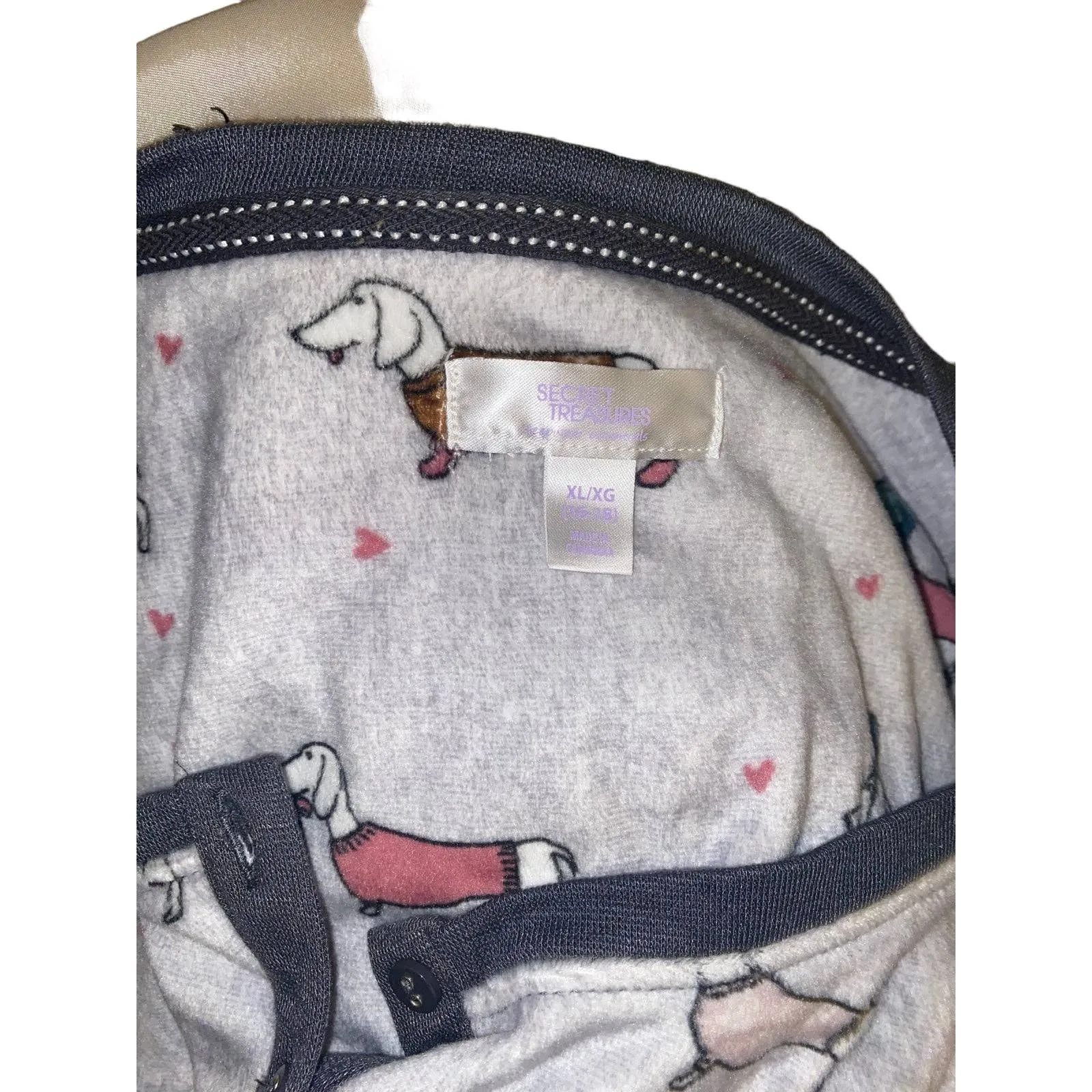 dachshund Christmas themed pajama top XL - Image 3