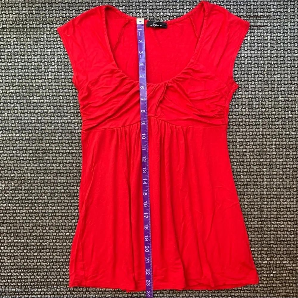 Soprano EUC  Drapey Red Shirt - Image 3