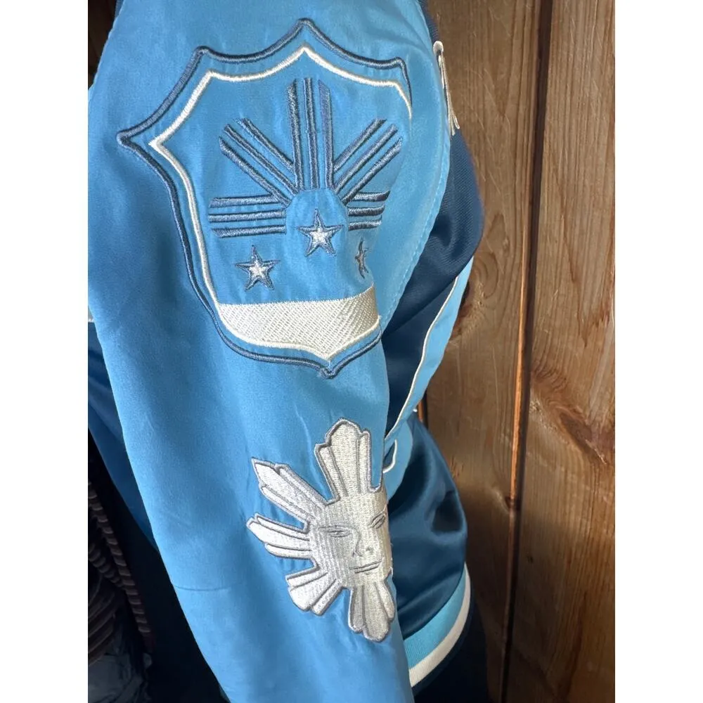 Women’s My Philippines Varsity Jacket – Blue Colorblock – Size Small - Image 3