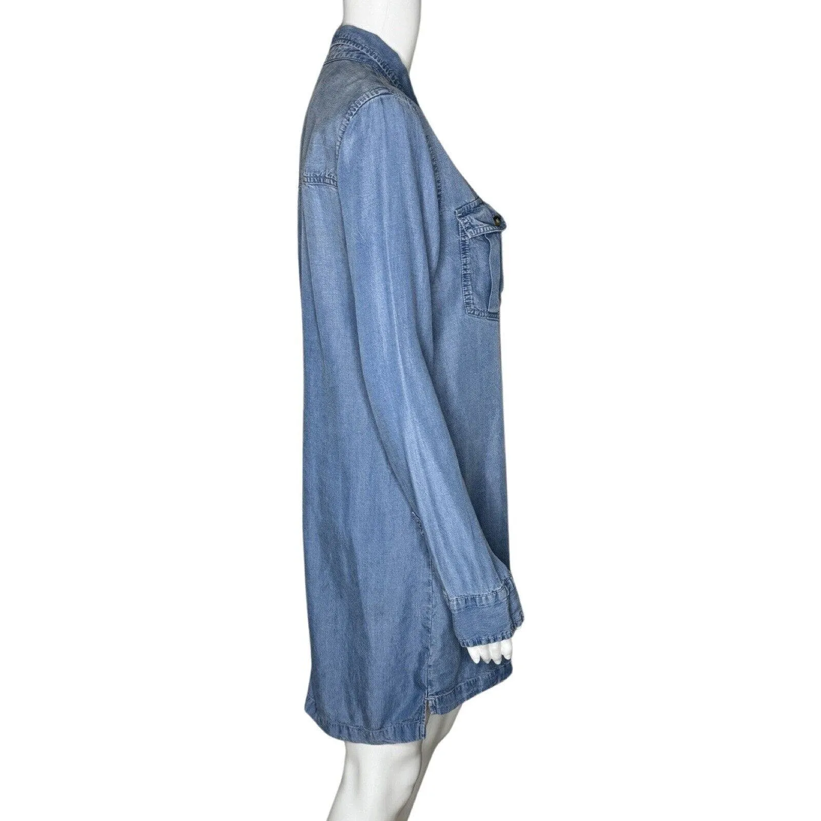 Abercrombie & Fitch Dress Womens Small Blue‎ Denim Shirt Basic Neutral Casual - Image 2