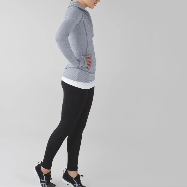 Lululemon  ‘Think Fast Pullover’ Mini Check Pique White Heathered Slate / White - Image 6