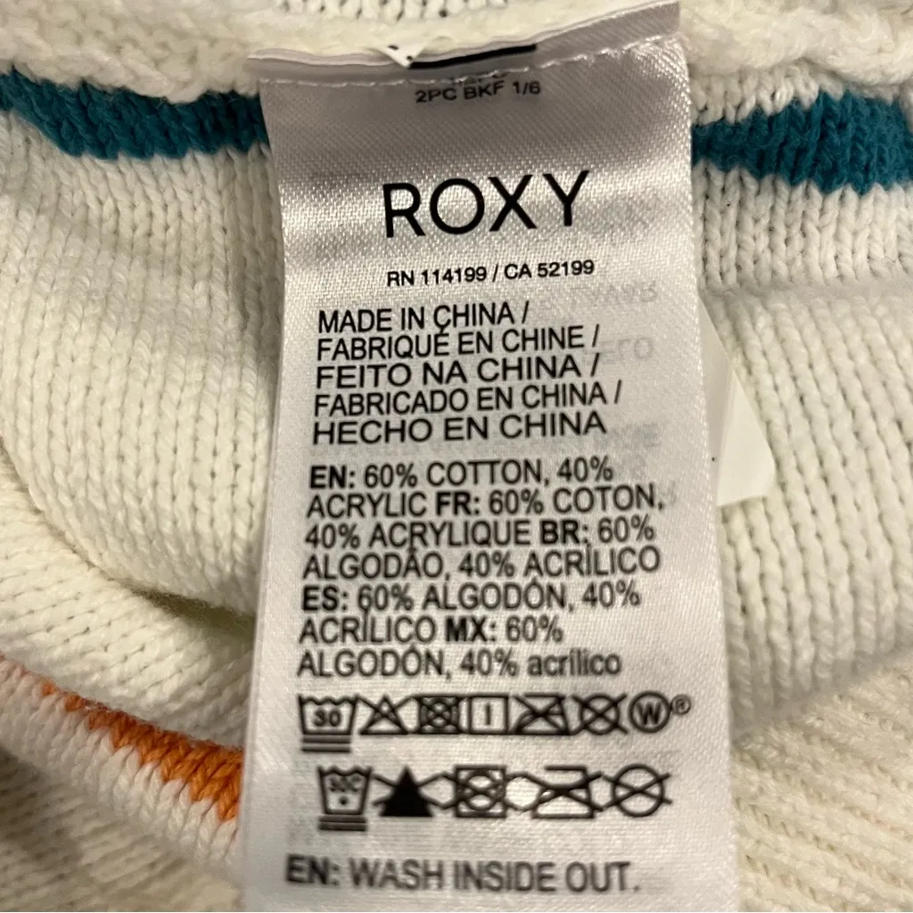 🌸ROXY BAY OF RAINBOWS STRIPPED HOODED SWEATER SIZE XS🌸 - Image 9