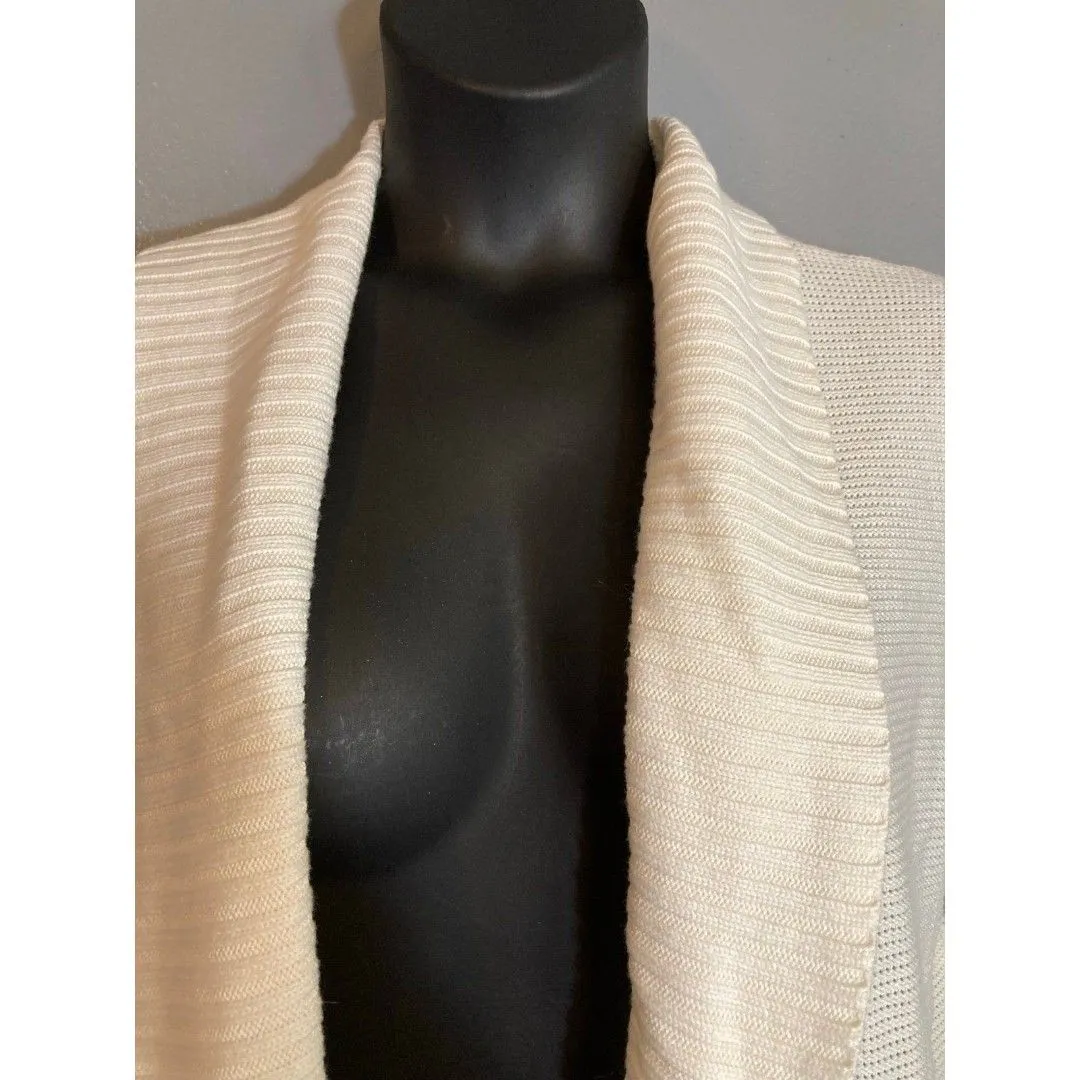 eddie bauer white knit open front cardigan - Image 3