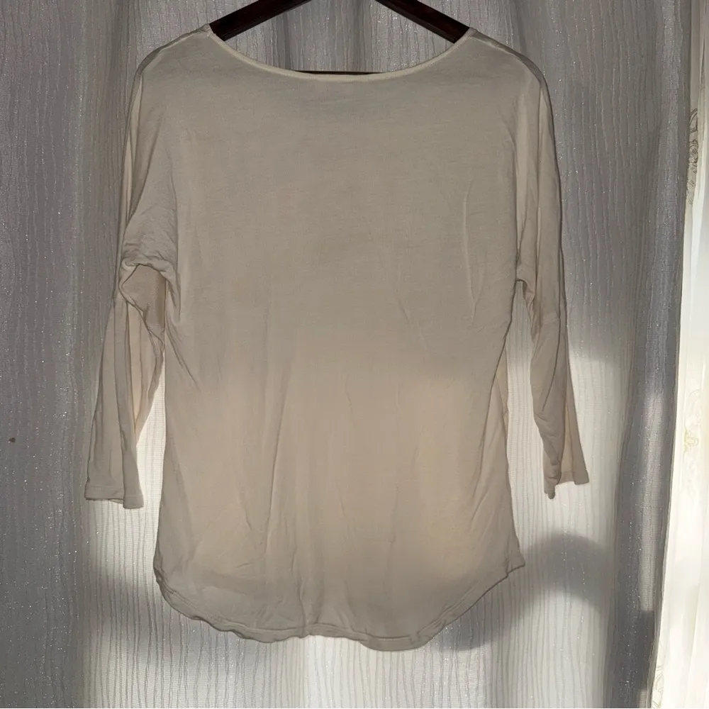 Banana Republic Cream 3/4 Sleeve relaxed top - Image 3