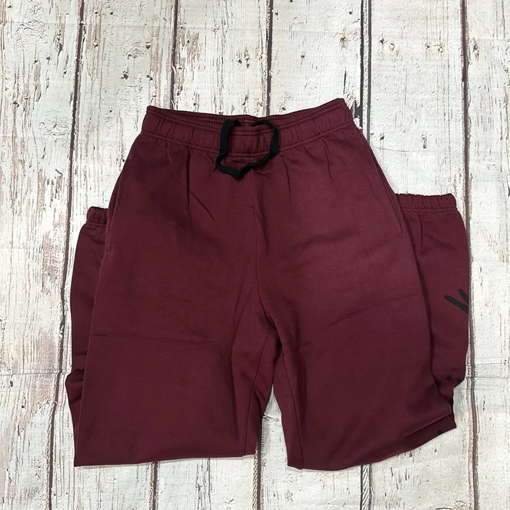 PINK BY VICTORIA’S SECRET FLEECE RELAXED SWEATPANTS RICH MAROON SCRIPT LOGO - Image 6