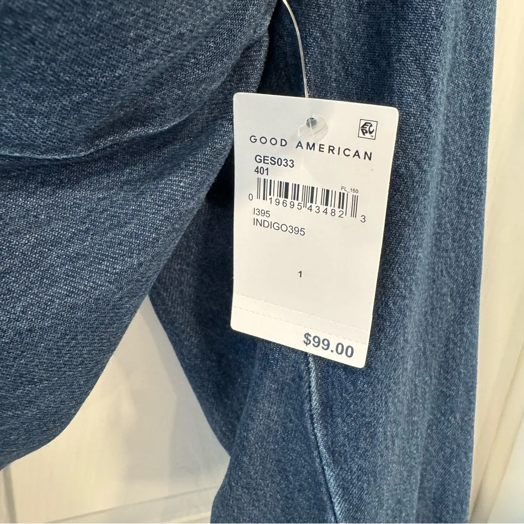 Good American Weightless Easy Denim Shirt Oversized Button Down Long Sleeve - Image 5
