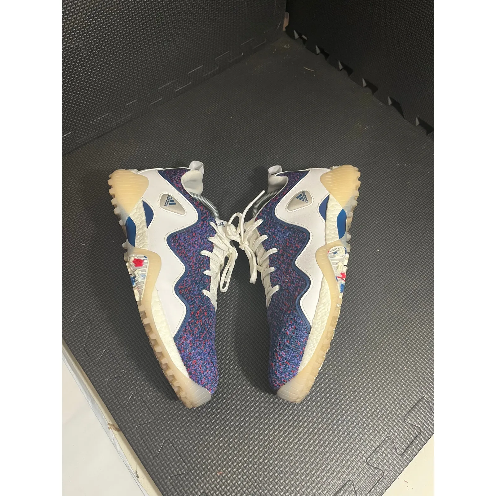 Womens Adidas CODECHAOS 21 Primeblue Golf Shoes White/Marine/Scarlet‎ Sz 10 - Image 4