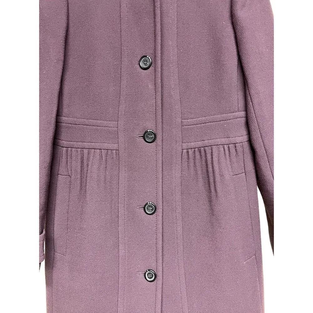 J.Crew Classic Lady Day Coat Italian Double Cloth Wool Eggplant Women’s Size 10 - Image 8