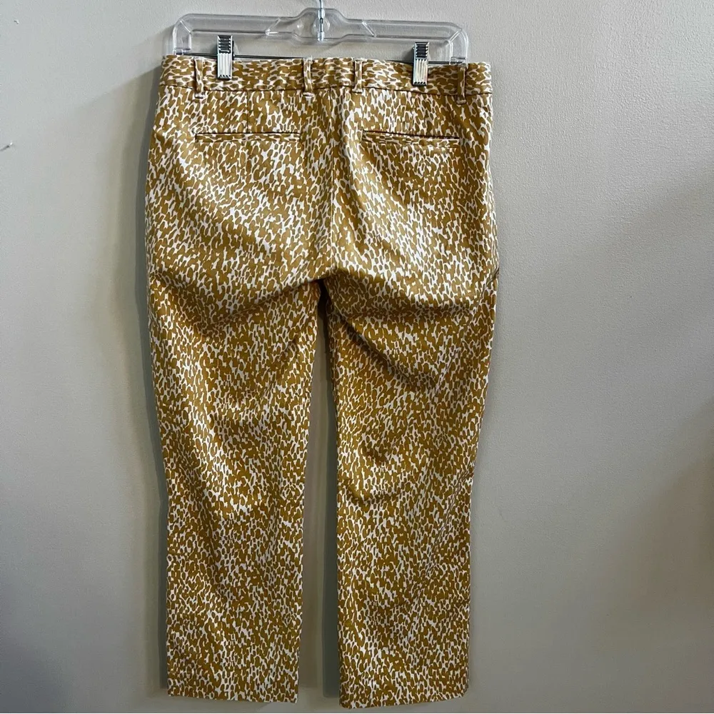 J. CREW City Fit Stretch animal leopard print Ankle Pants yellow gold - Image 6