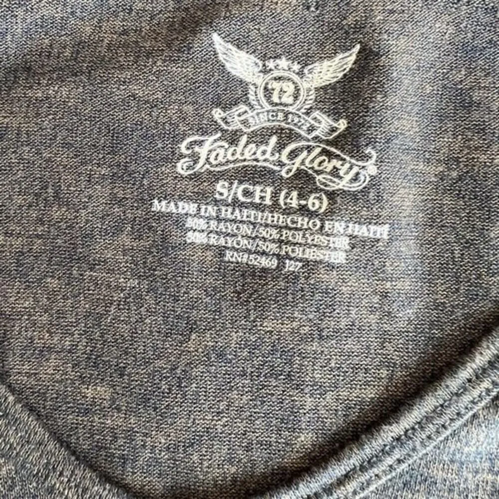 Faded Glory  Sea Turtle Heather Long-sleeve Top, Small (4-6) - Image 3