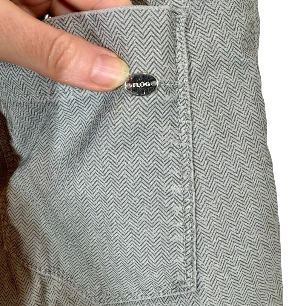 Bevy Flog Shely Gray Herringbone Drawstring Jogger Pants Size 24 - Image 8