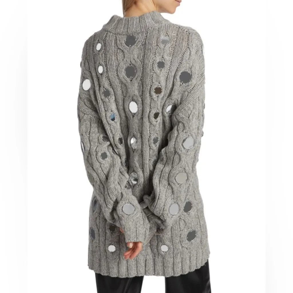 STAUD Beehive Cotton Cable-Knit Sweater Small - Image 4