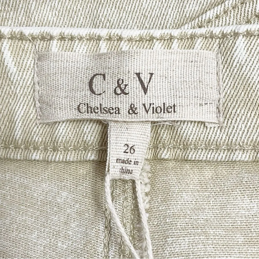 NWT Chelsea & Violet Flare Jeans Size 26 Embroidered Floral Beige Boho High Rise - Image 10