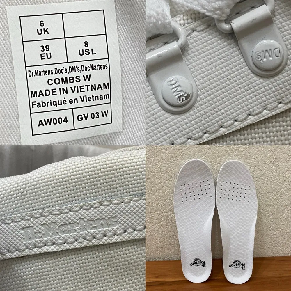 DR. MARTENS Combs Platform Boots in White Ajax+Extra Tough Poly Lace Up Boots 8 - Image 15