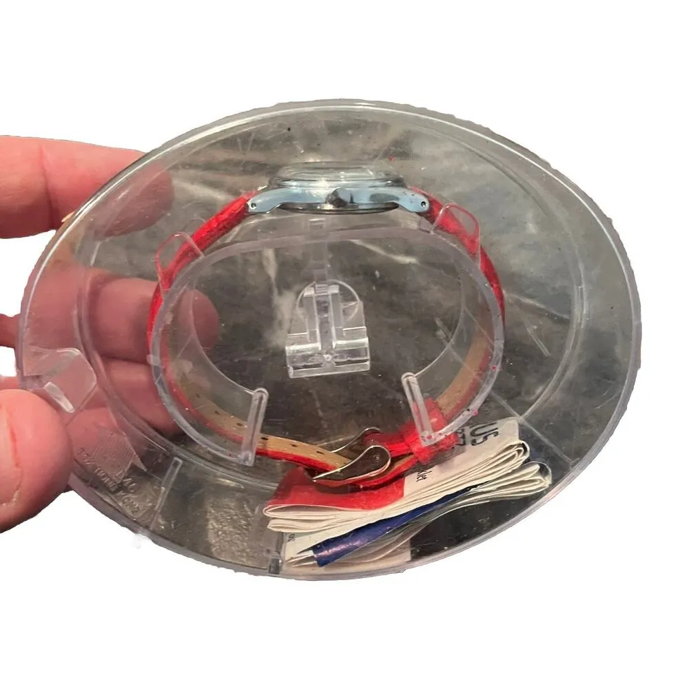 VTG Walt Disney Minnie Mouse Watch New Battery & Red Leather Strap Lorus Quartz - Image 3