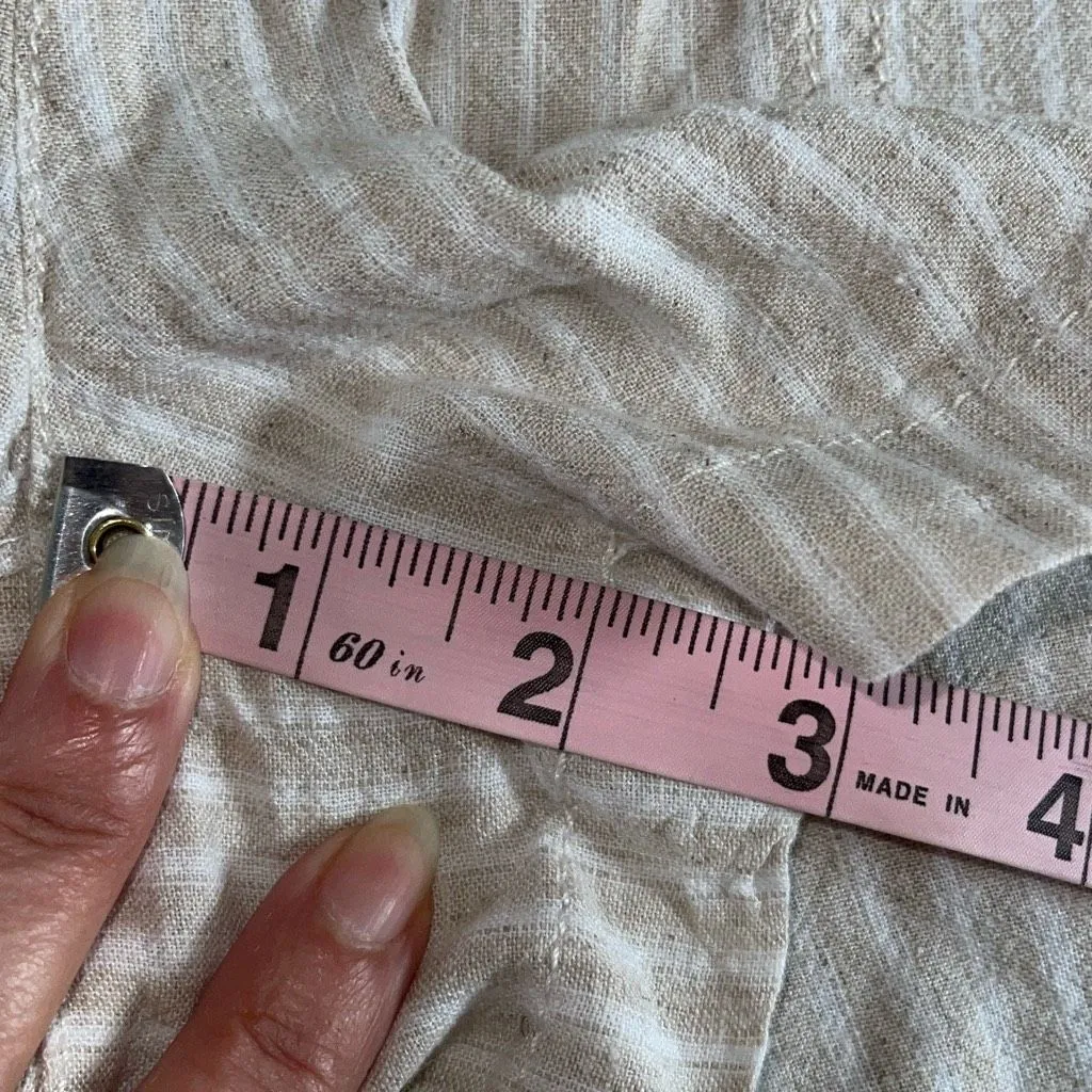 Caslon Linen Blend Elastic Waist Pull On Shorts Tan Striped NWT Size XS‎ - Image 7