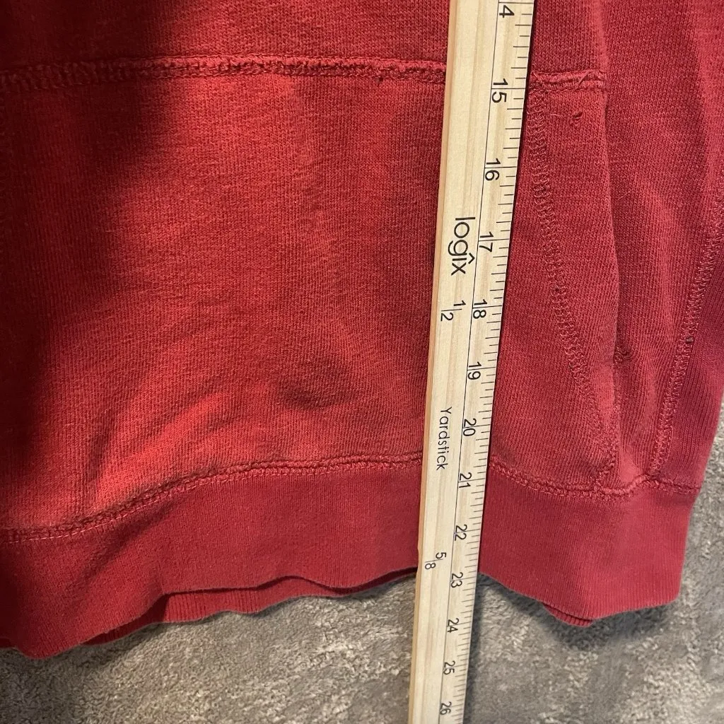 Abercrombie & Fitch Hoodie Womens XS Red Pullover Spellout Sweatshirt Y2K - Image 5