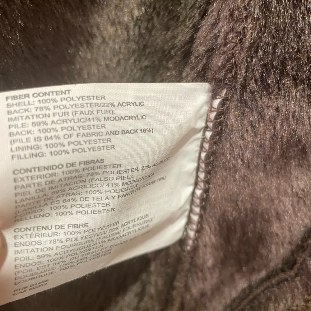 Vintage Esprit Penny Lane Coat Brown Faux Suede Hooded Small - Image 6