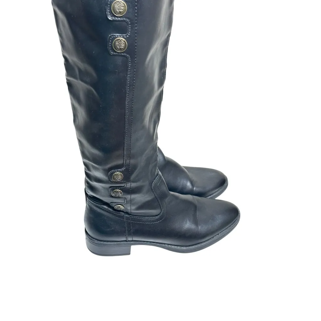 Libby Edelman Over The Knee Black Riding Boot Size 8 Tall Zip Equestrian Style - Image 13