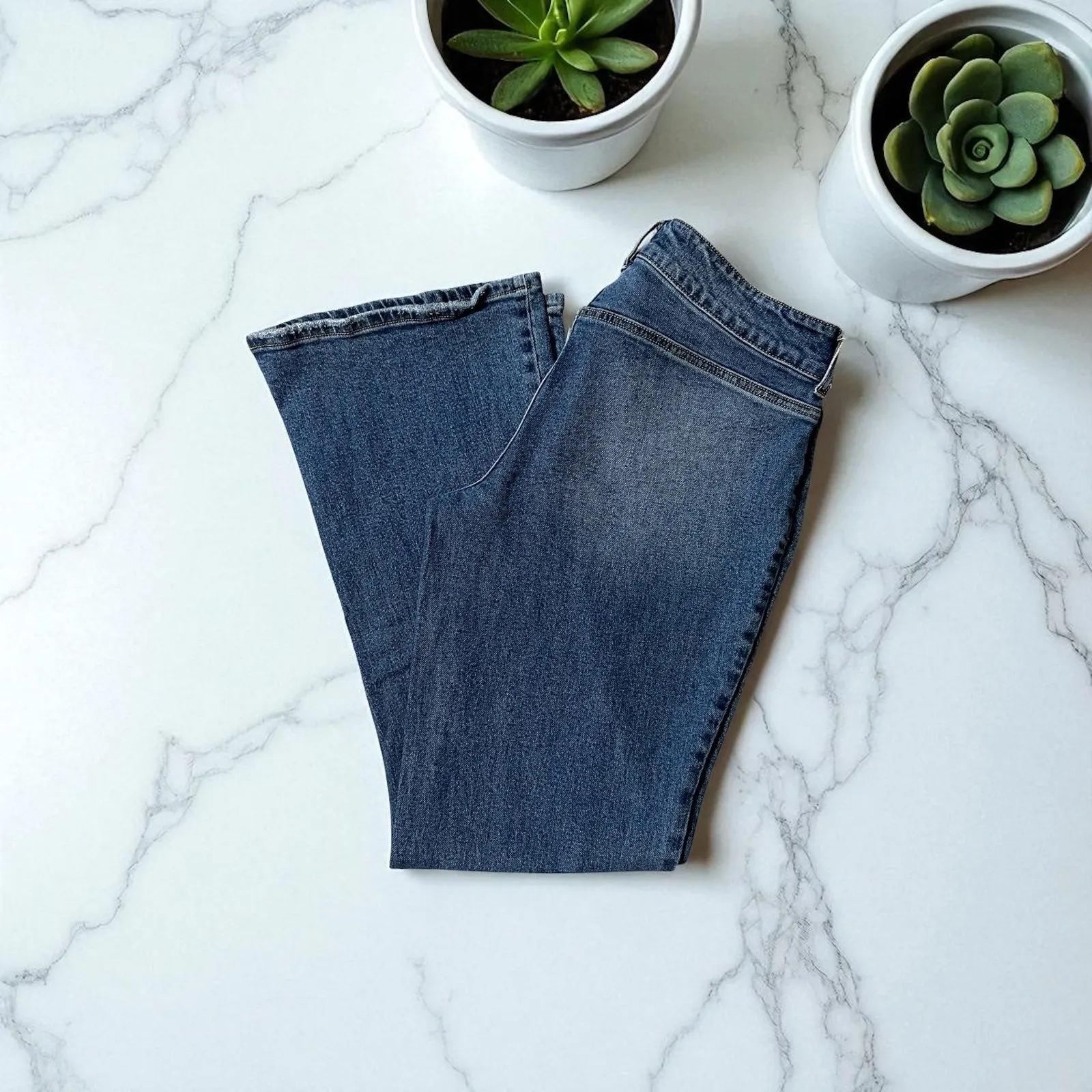 RSQ Denim Flare‎ Jeans Size 30 Low Rise Pockets Dark Wash Blue Womens - Image 4